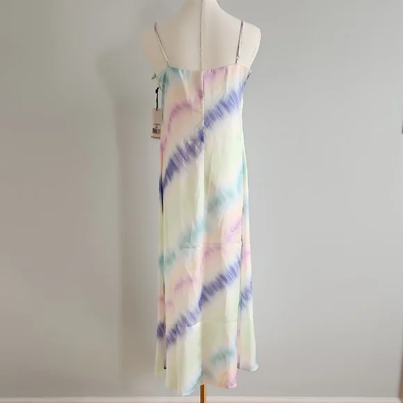 DEX Women's Satin Slip Maxi Dress Long Beach Party Soft Flare Size S - Picture 6 of 8